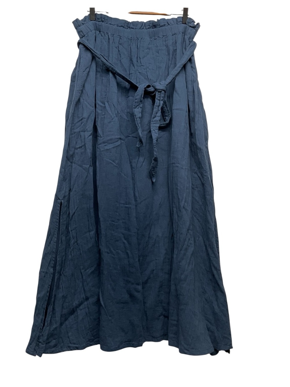 Pact Navy Blue Organic Cotton Gauze Maxi Skirt Size XL side pockets